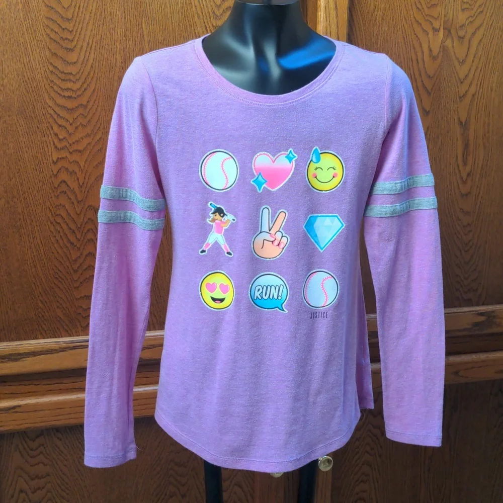 JUSTICE pink Long Sleeve T-Shirt- 12